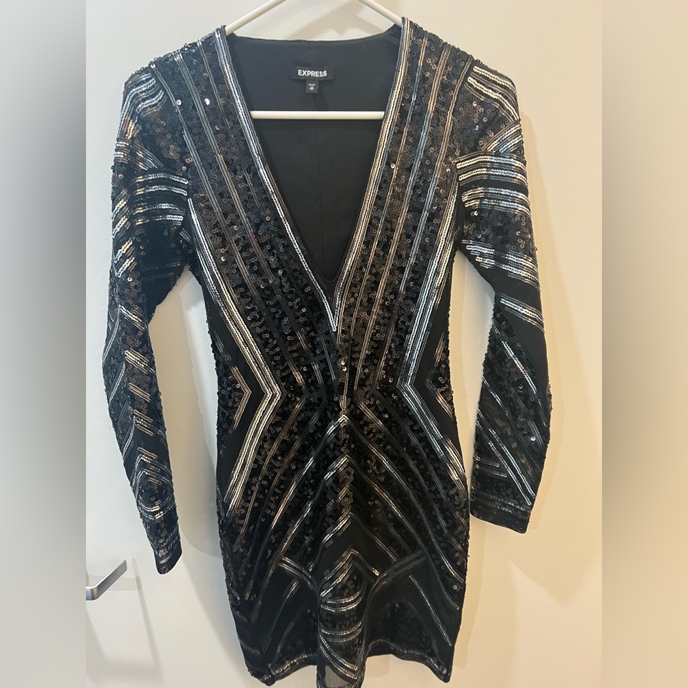 Sequin cocktail length dress